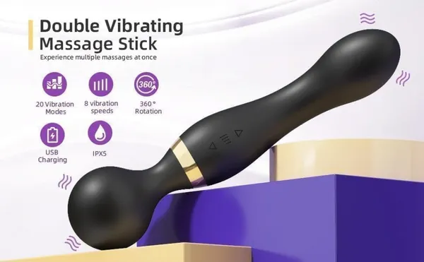 Full_Body_Personal_Handheld_Massager_for_Pain_Relief,_Wireless_Rechargeable_Vibration_Massager,_Massager_Stick_360_Degrees_rotation,_Waterproof,_Ergonomic_Electric_Handheld_Dual_Head_Massager_for_Back,_Travel-Friendly_Massager_(Round/Black).