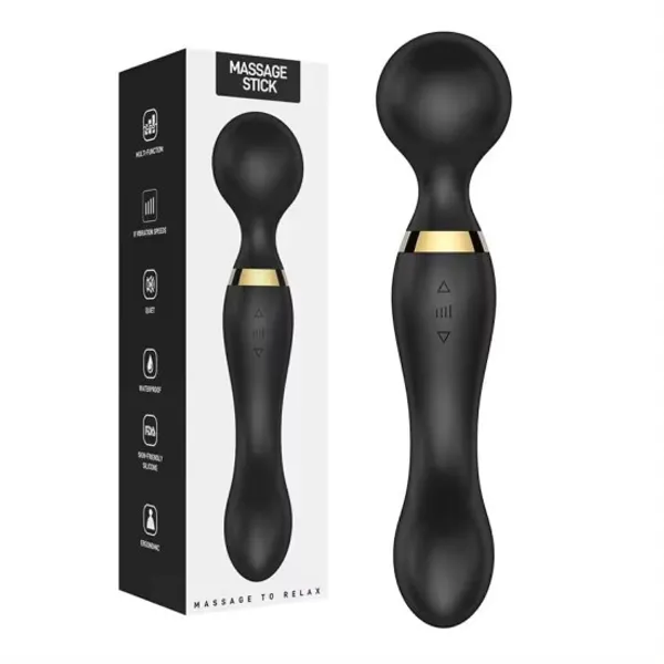 Full_Body_Personal_Handheld_Massager_for_Pain_Relief,_Wireless_Rechargeable_Vibration_Massager,_Massager_Stick_360_Degrees_rotation,_Waterproof,_Ergonomic_Electric_Handheld_Dual_Head_Massager_for_Back,_Travel-Friendly_Massager_(Round/Black).