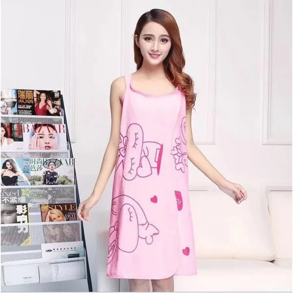 Microfiber_Soft_Bath_Towel_and_Lady_Spa_Shower_Towel_Fashion_Women_Wearable_Quick_Dry_Magic_Bathing_Beach_Spa_Bathrobes_Wash_Clothing_Beach_Dresses_-_(Multicolor)