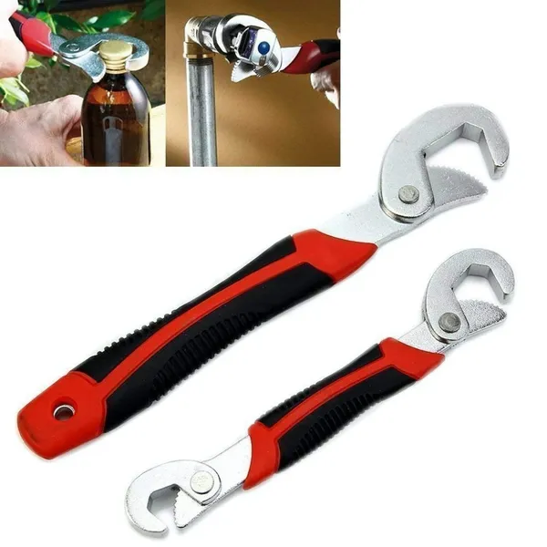 Multifunction_Stainless_Steel_Socket_Adjustable_Universal_Multi_Function_Wrench_Spanner_Set_Tools_Snap_and_Grip_Open_End_Snap_N_Grip_Tool_Spanner_Tool_Kit_(Black_and_Red)_(Pack_of_2)