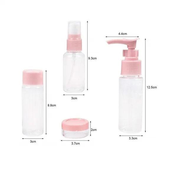 Portable_Travel_Cosmetics_Bottles_Plastic_Pressing_Spray_Bottle_for_Makeup,_Container_Bottle_Set,_Shampoo_Bottle,_Toiletries_Liquid,_Containers_Spray_Bottles_with_3_pcs_Jars_(Colour-_Pink).