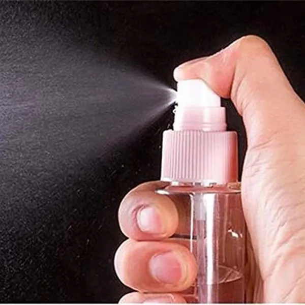 Portable_Travel_Cosmetics_Bottles_Plastic_Pressing_Spray_Bottle_for_Makeup,_Container_Bottle_Set,_Shampoo_Bottle,_Toiletries_Liquid,_Containers_Spray_Bottles_with_3_pcs_Jars_(Colour-_Pink).