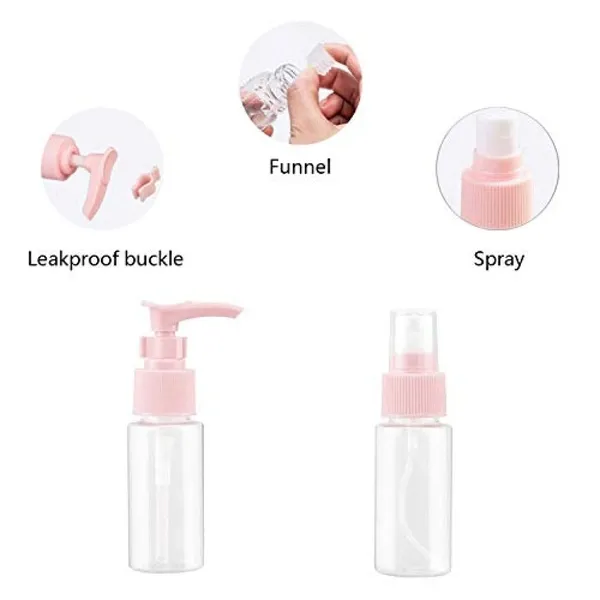 Portable_Travel_Cosmetics_Bottles_Plastic_Pressing_Spray_Bottle_for_Makeup,_Container_Bottle_Set,_Shampoo_Bottle,_Toiletries_Liquid,_Containers_Spray_Bottles_with_3_pcs_Jars_(Colour-_Pink).