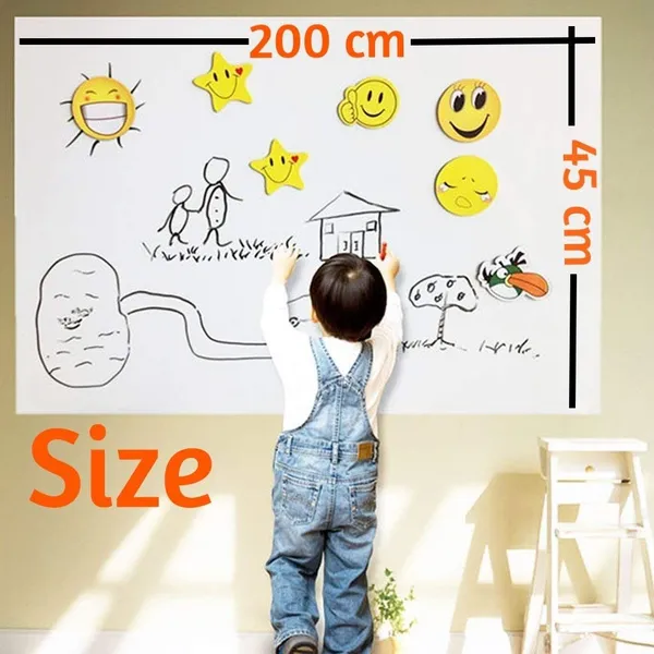 Self_Adhesive_White_Board_Paper,_Wall_Decal_Vinyl_Peel_and_Stick_Dry_Erase_Whiteboard_for_Classroom,_Planning,_Office,_College,_Kids_Drawing_Wallpaper_Painting_with_1_Water_Pen_(45cm_x_200cm)