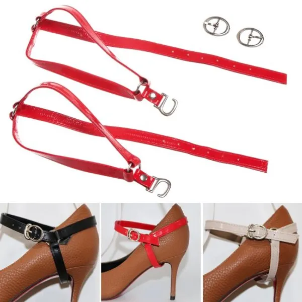 Women's_Detachable_High_Heels_Holding_Loose_high_Heels_Shoelace_Straps_With_Buckle_Matte_Red_Clothing_(One_Pair).