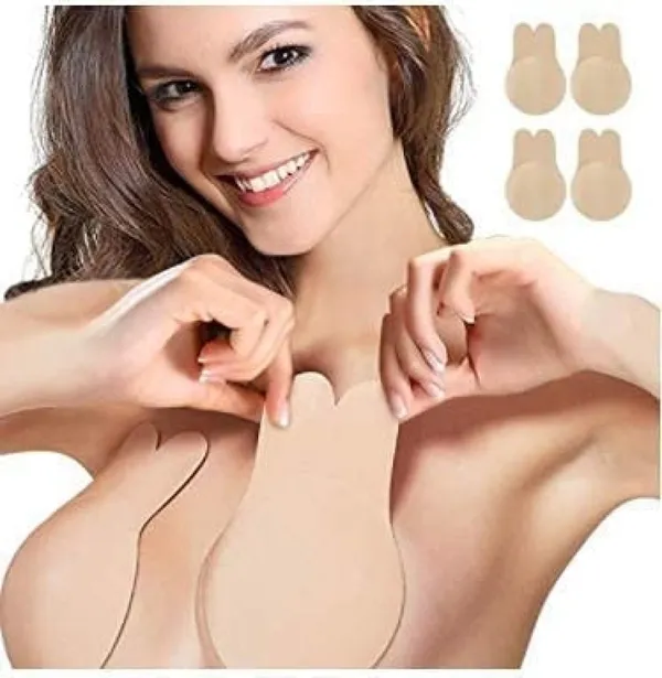 Women's_Silicone_Lift_up_Invisible_Bra_Tape_Push_up_Strapless_Bra_Self_Adhesive_Backless_Sticky_Bra_Rabbit's_Ears_Shape_Breast_Lift_Petals_Reusable_Beige_(1_pair)