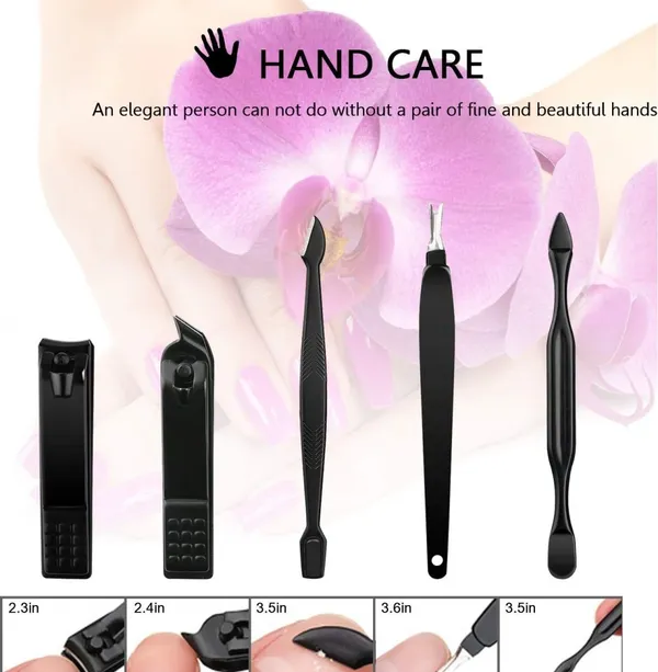 Manicure_Set_Nail_Clippers,_12_in_1_Stainless_Steel_Nail_Scissors_Grooming_Kit_with_Peeling_Knife,_Nail_Cleaning_Knife,_Acne_needle,_Blackhead_Tool_Leather_Travel_Case