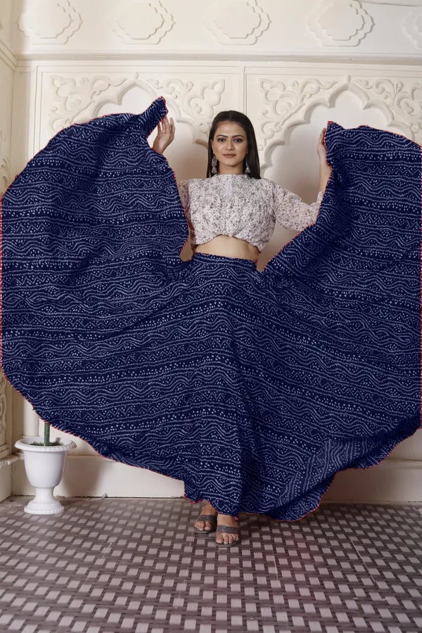 Blue_Crepe_Designer_Skirt_For_Women