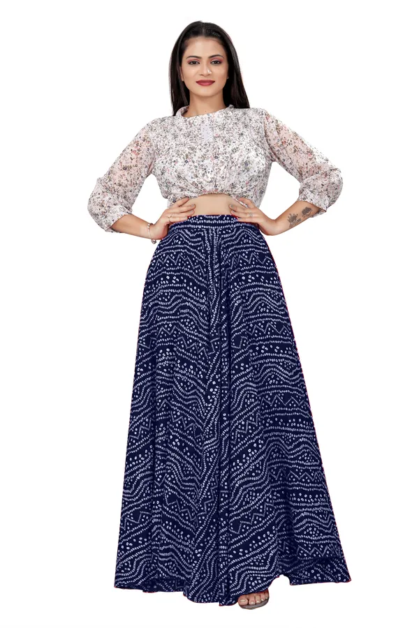 Blue_Crepe_Designer_Skirt_For_Women
