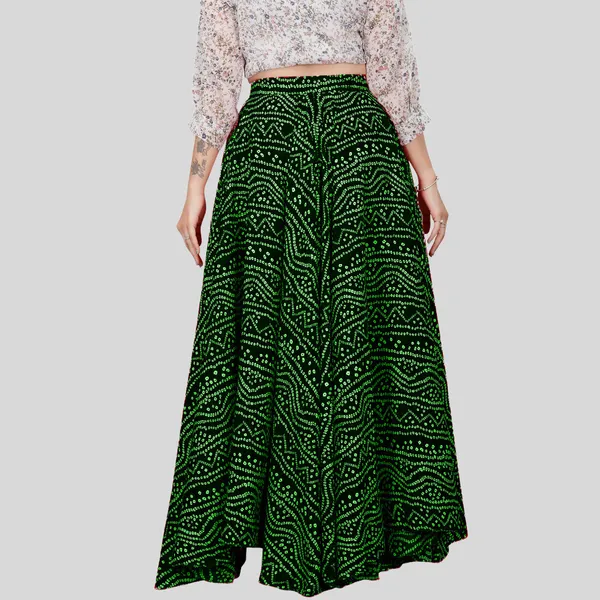 Green_Crepe_Designer_Skirt_For_Women