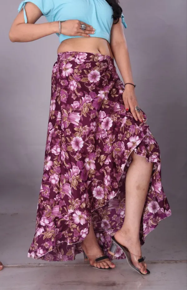 Pink_Crepe_Designer_Skirt_For_Women