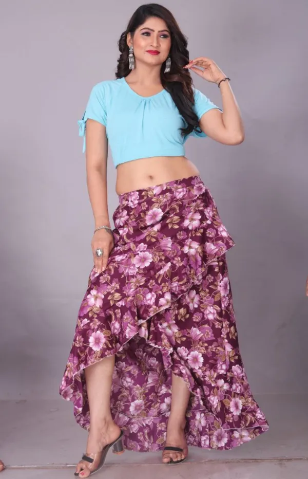 Pink_Crepe_Designer_Skirt_For_Women
