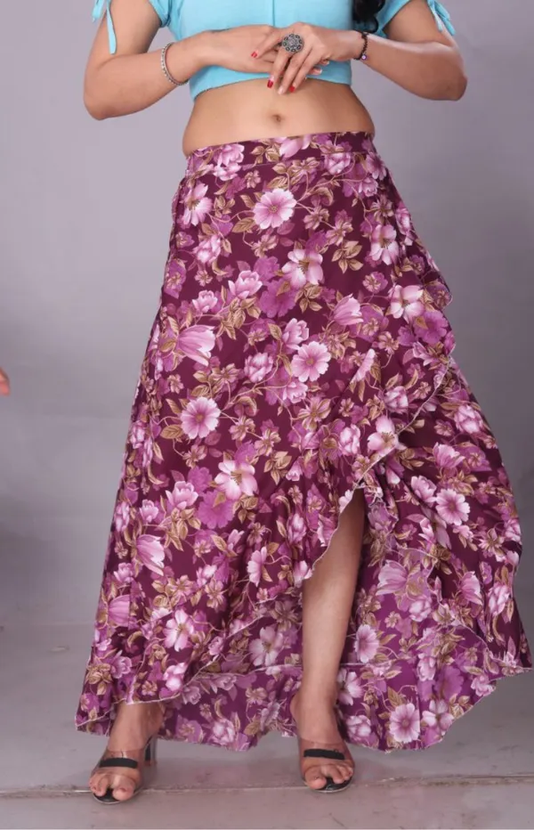 Pink_Crepe_Designer_Skirt_For_Women