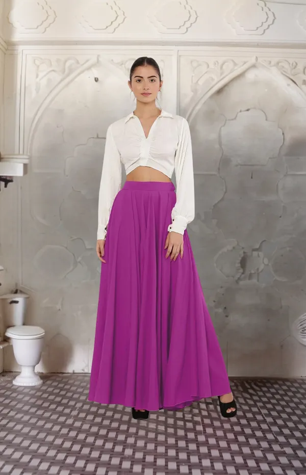 Pink_Crepe_Designer_Skirt_For_Women