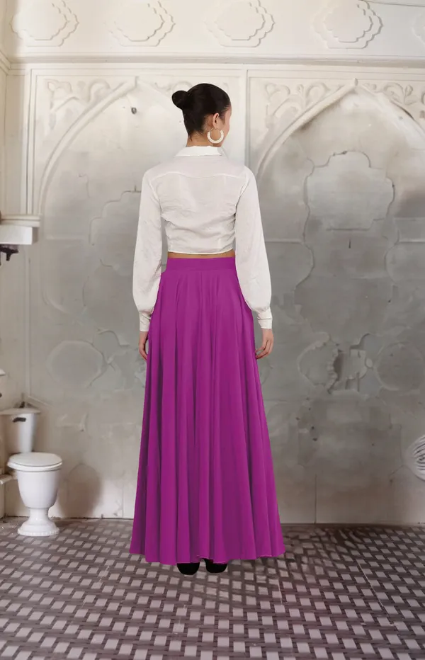 Pink_Crepe_Designer_Skirt_For_Women
