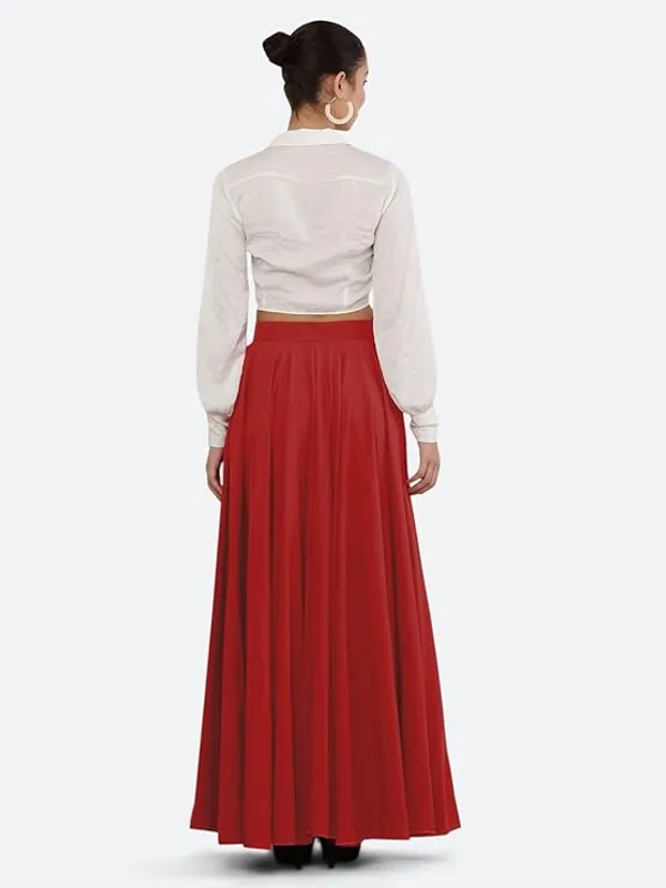 Red_Crepe_Designer_Skirt_For_Women