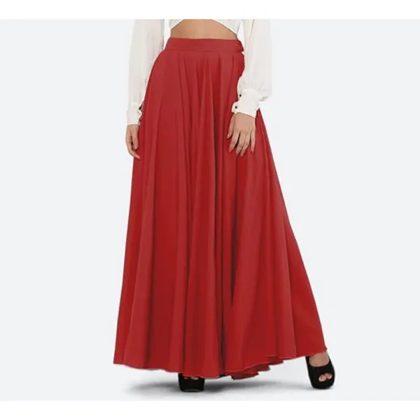 Red_Crepe_Designer_Skirt_For_Women