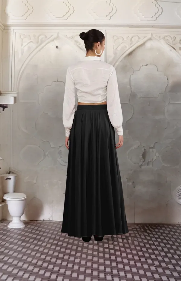 Black_Crepe_Designer_Skirt_For_Women