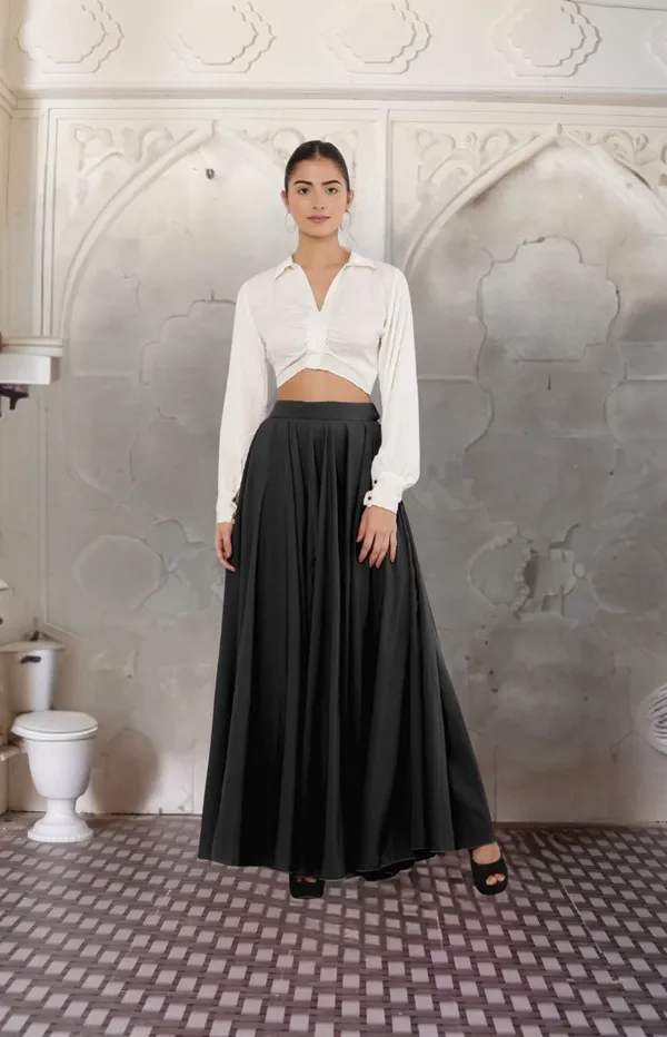 Black_Crepe_Designer_Skirt_For_Women
