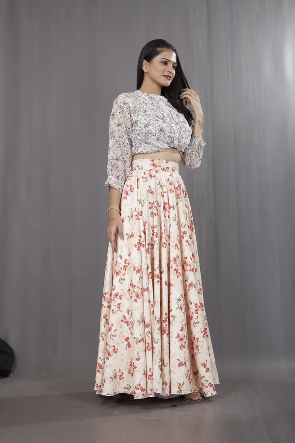 Beige_Crepe_Designer_Skirt_For_Women