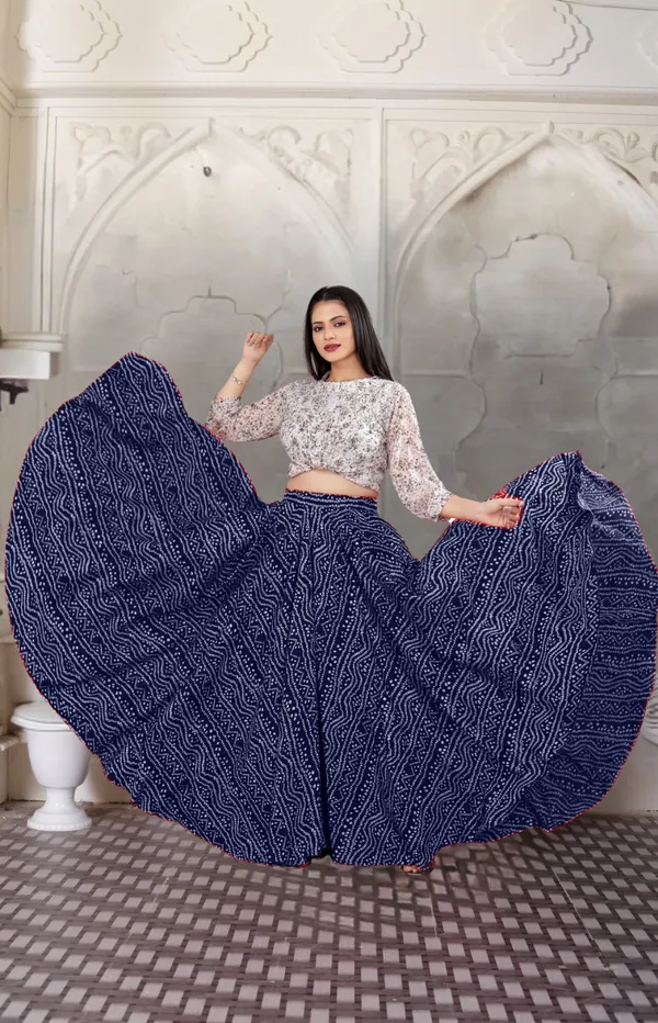 Blue_Crepe_Designer_Skirt_For_Women