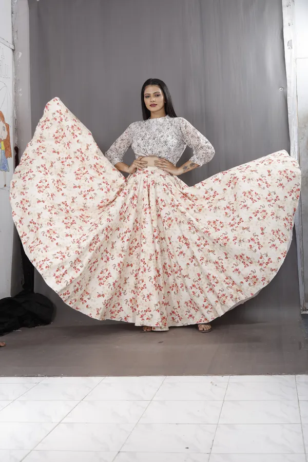 Beige_Crepe_Designer_Skirt_For_Women