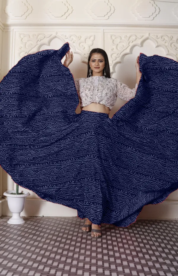 Blue_Crepe_Designer_Skirt_For_Women