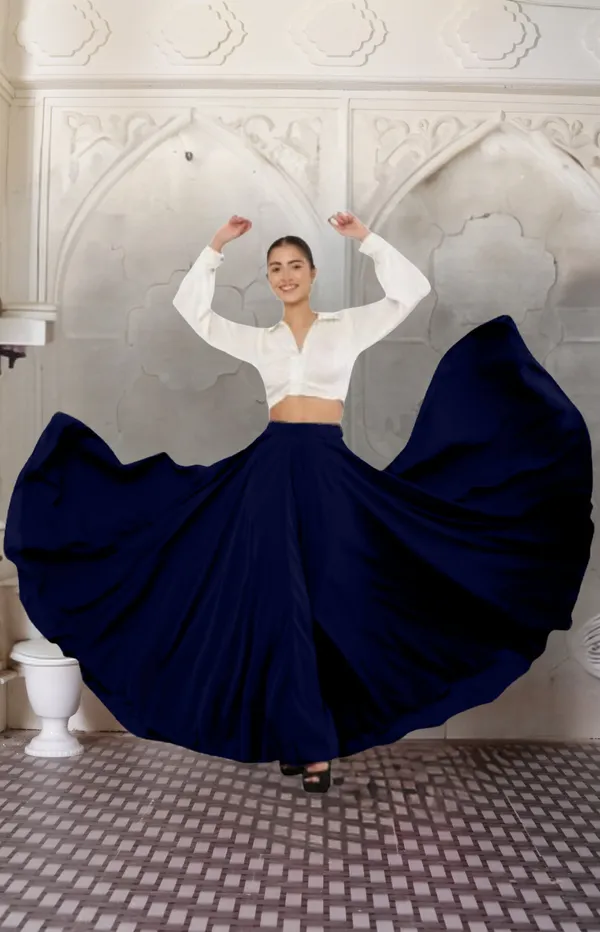 Navy_Blue_Crepe_Designer_Skirt_For_Women