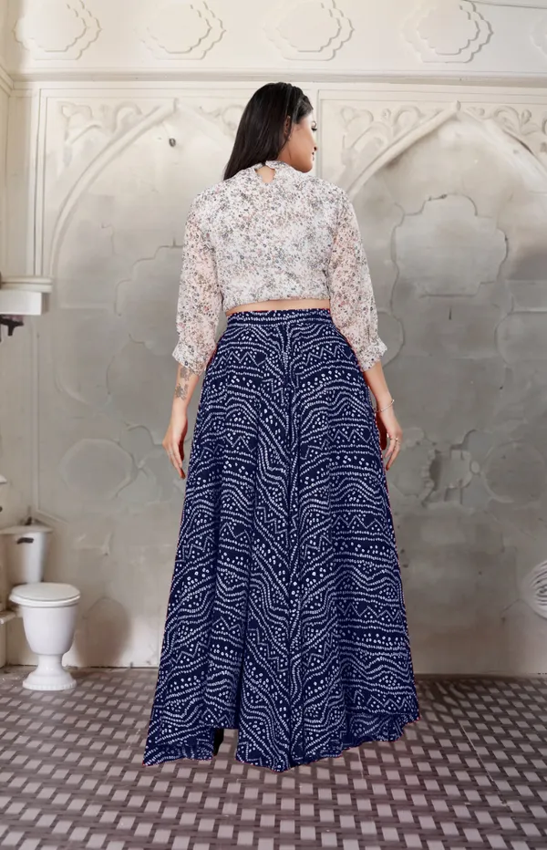 Blue_Crepe_Designer_Skirt_For_Women