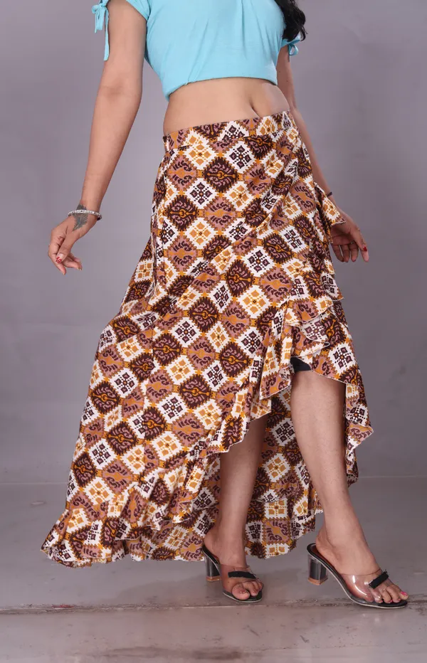 Green_Crepe_Designer_Skirt_For_Women