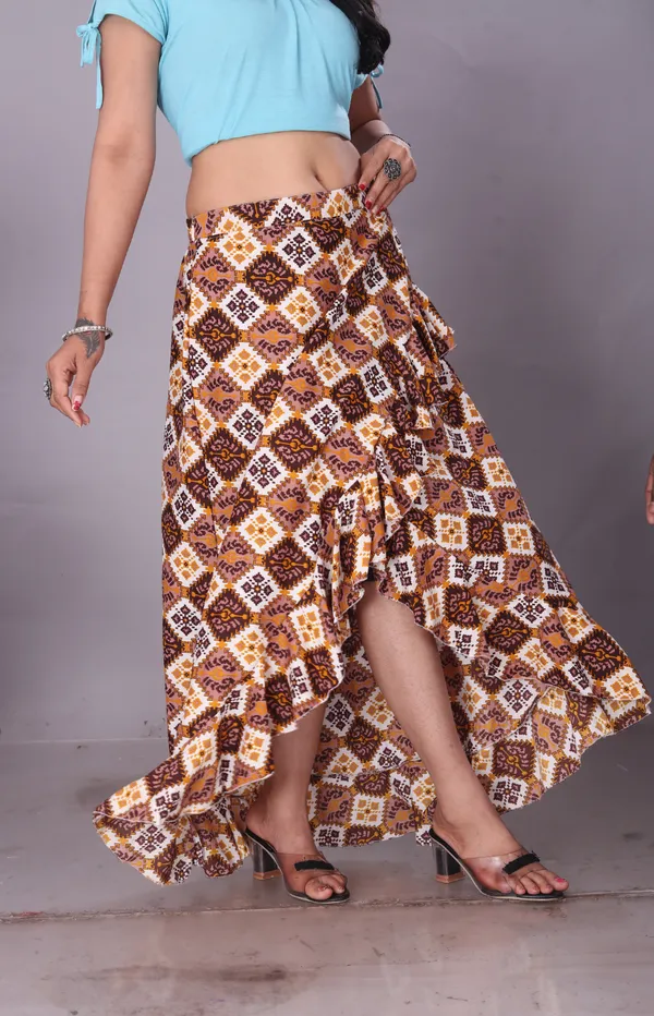 Green_Crepe_Designer_Skirt_For_Women