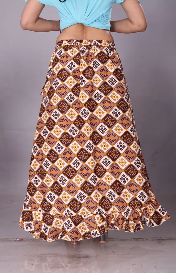 Green_Crepe_Designer_Skirt_For_Women