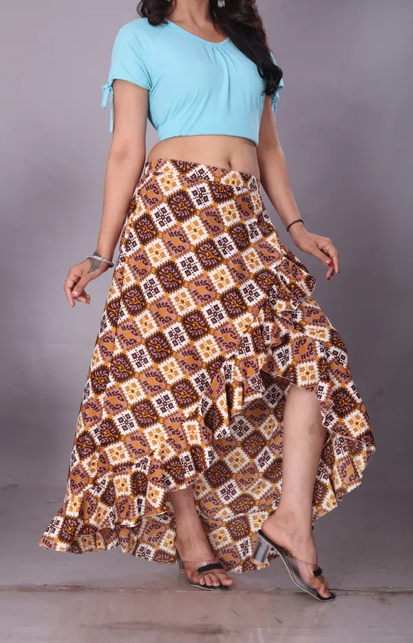 Green_Crepe_Designer_Skirt_For_Women