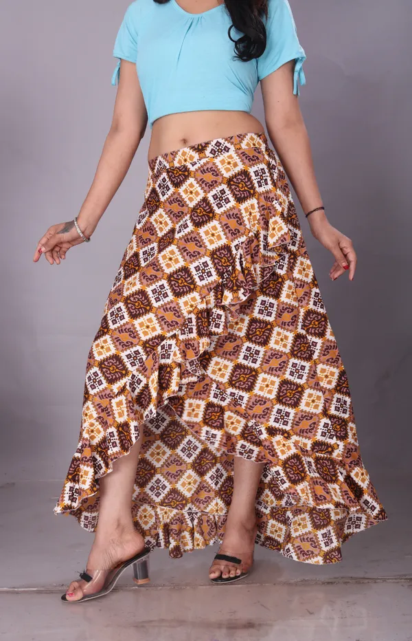 Green_Crepe_Designer_Skirt_For_Women