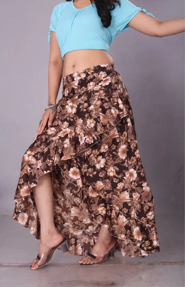 Green_Crepe_Designer_Skirt_For_Women