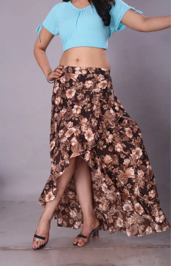 Green_Crepe_Designer_Skirt_For_Women