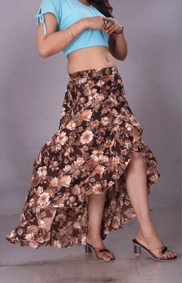Green_Crepe_Designer_Skirt_For_Women