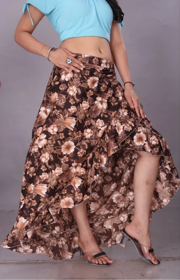 Green_Crepe_Designer_Skirt_For_Women