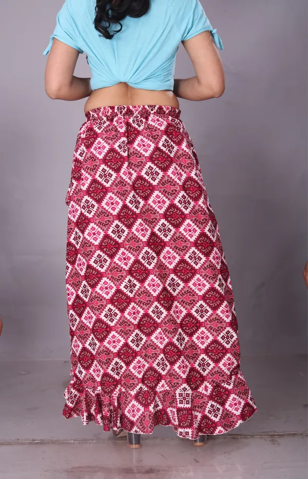 Pink_Crepe_Designer_Skirt_For_Women