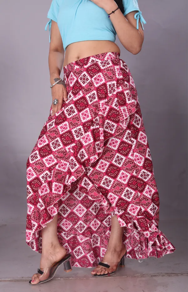 Pink_Crepe_Designer_Skirt_For_Women