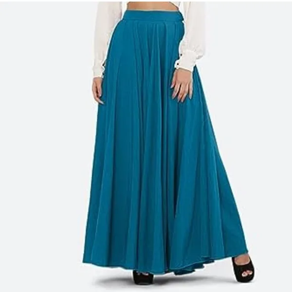 Light_Blue_Crepe_Designer_Skirt_For_Women
