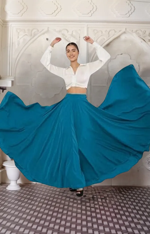 Light_Blue_Crepe_Designer_Skirt_For_Women