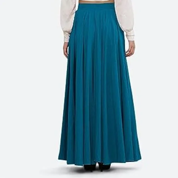 Light_Blue_Crepe_Designer_Skirt_For_Women