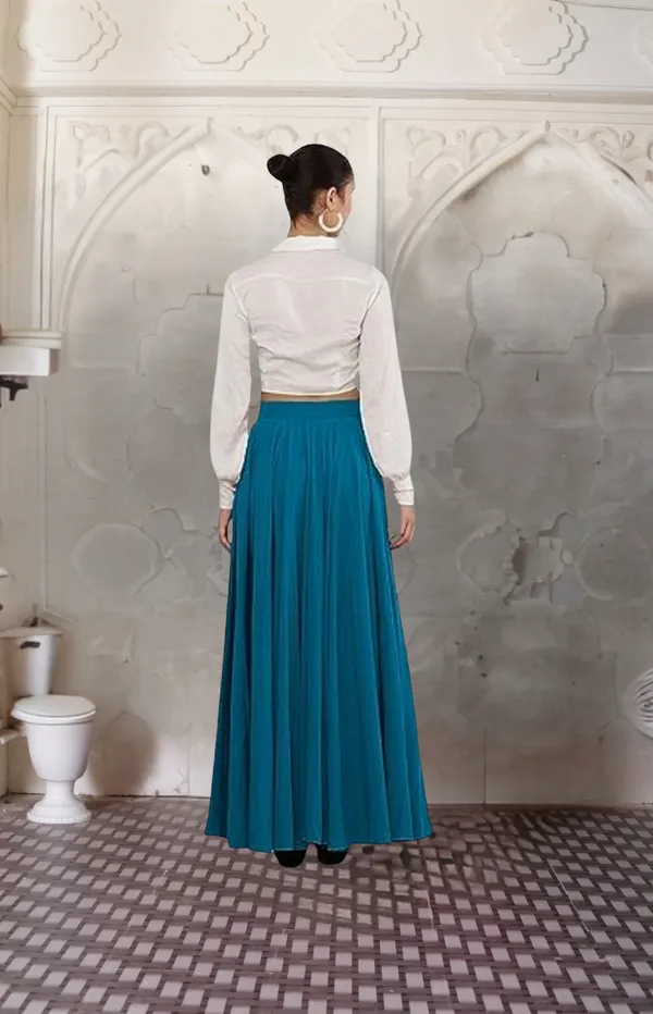 Light_Blue_Crepe_Designer_Skirt_For_Women