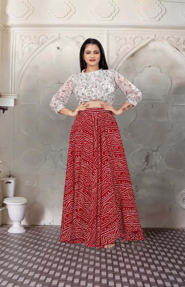 Red_Crepe_Designer_Skirt_For_Women