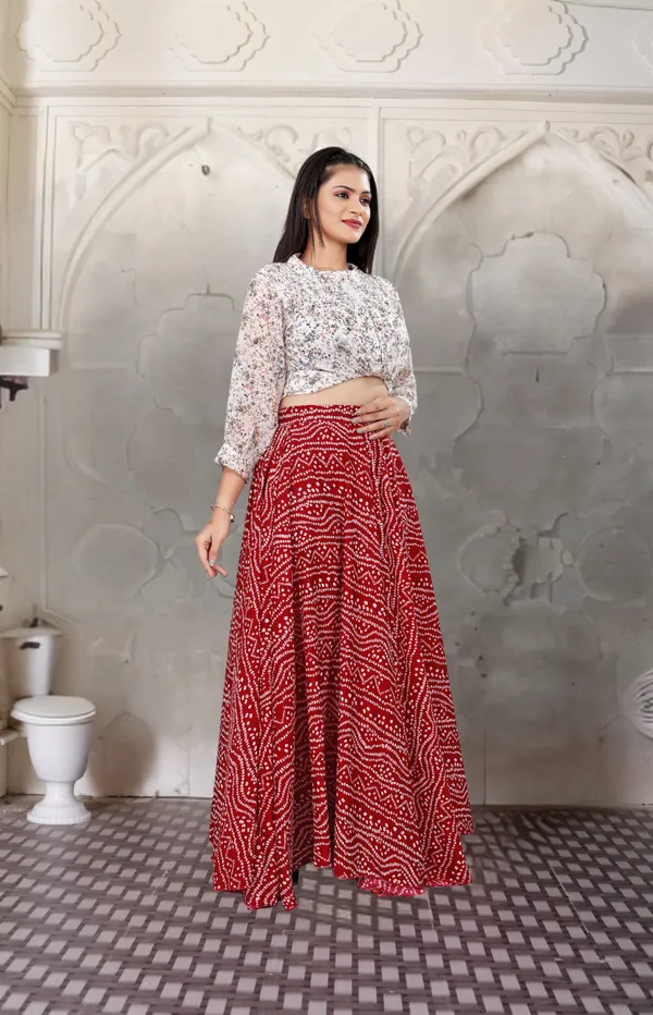 Red_Crepe_Designer_Skirt_For_Women