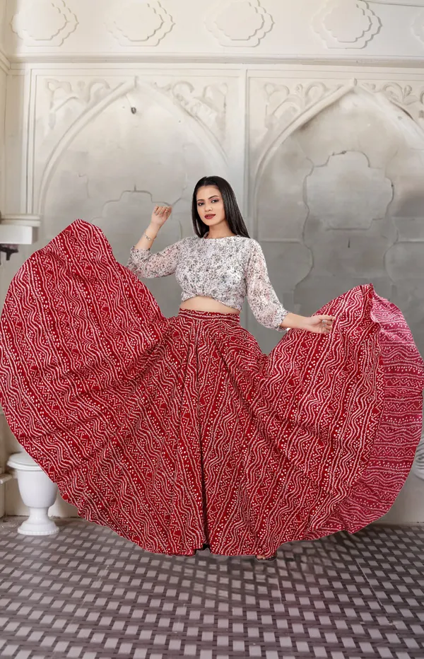 Red_Crepe_Designer_Skirt_For_Women