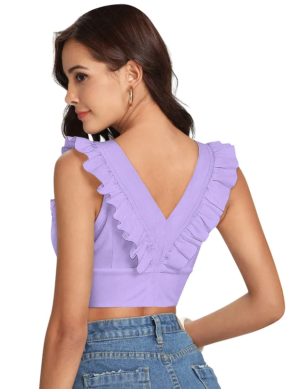 Purple_Polyester_Blend_Stylish_Top_For_Women