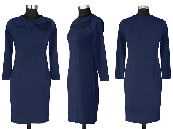 Blue_Knitting_And_Stretchable_Western_Dress_For_Women