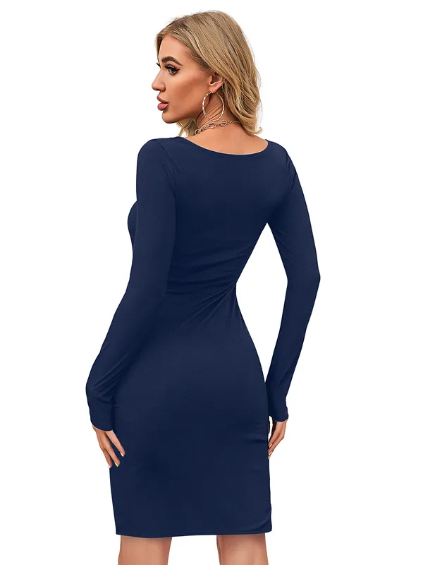 Blue_Knitting_And_Stretchable_Western_Dress_For_Women